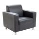 Iceberg Black Leather Reception Armchair